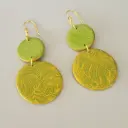 Boucles d'oreilles vert olive et doré