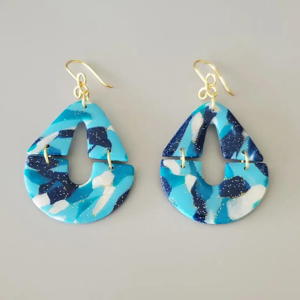 [BO00019] Boucles d'oreilles multi-bleues