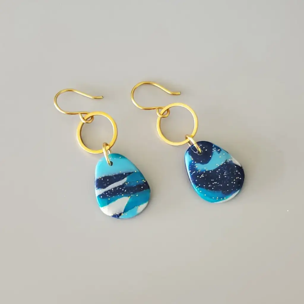 [BO00021] Boucles d'oreilles multi-bleues