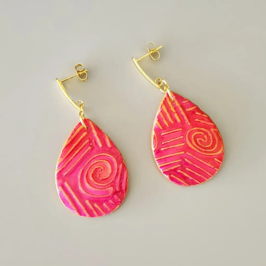 [BO00024] Boucles d'oreilles goutte flamboyante