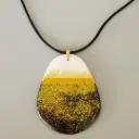 Collier noir, blanc - paillettes doré